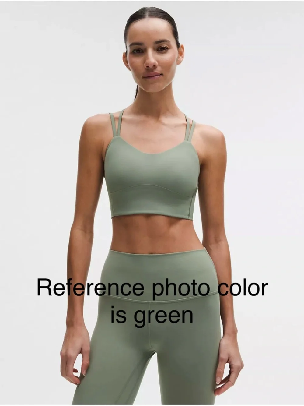 Lululemon hunter Green Ribbed like a cloud Strappy Longline Sports Bra - Picture 1 of 3